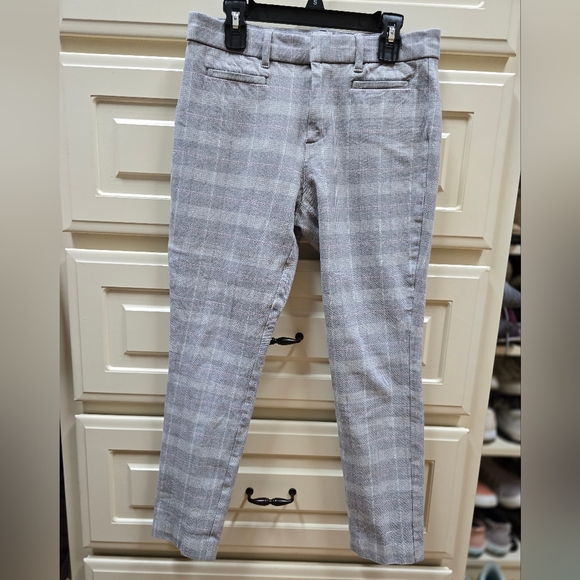 GAP Gray Plaid Skinny Ankle Pants - Size 2 - Picture 2 of 7
